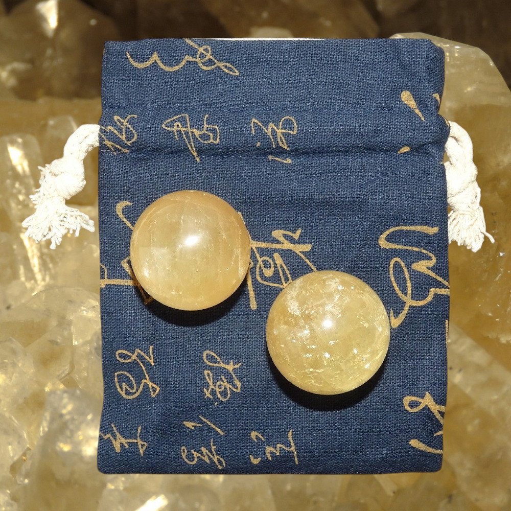 Calcite jaune de bien-être - Boules Ø 42 mm