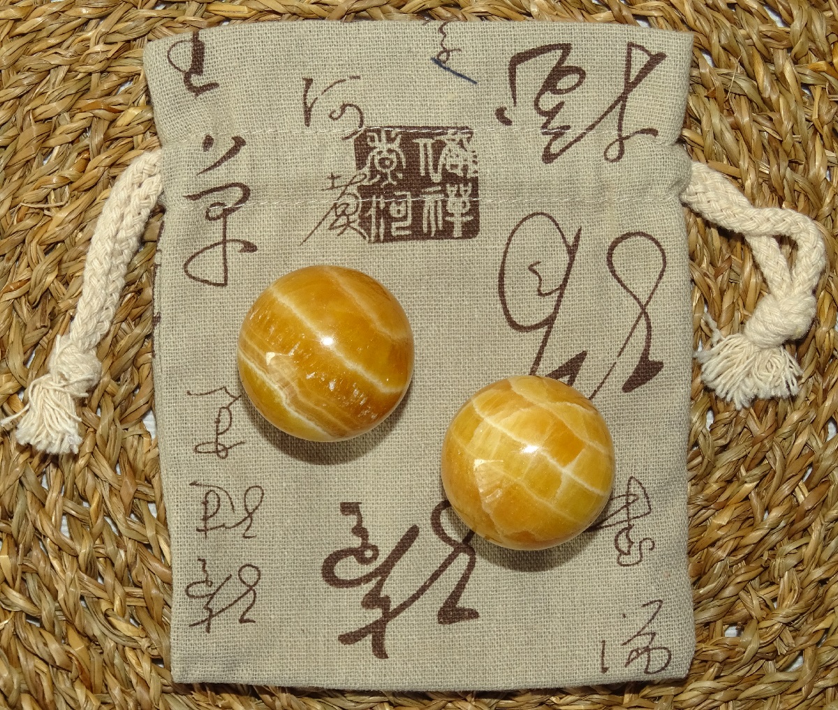 Calcite orange du Mexique - Boules de Santé Ø 40 mm