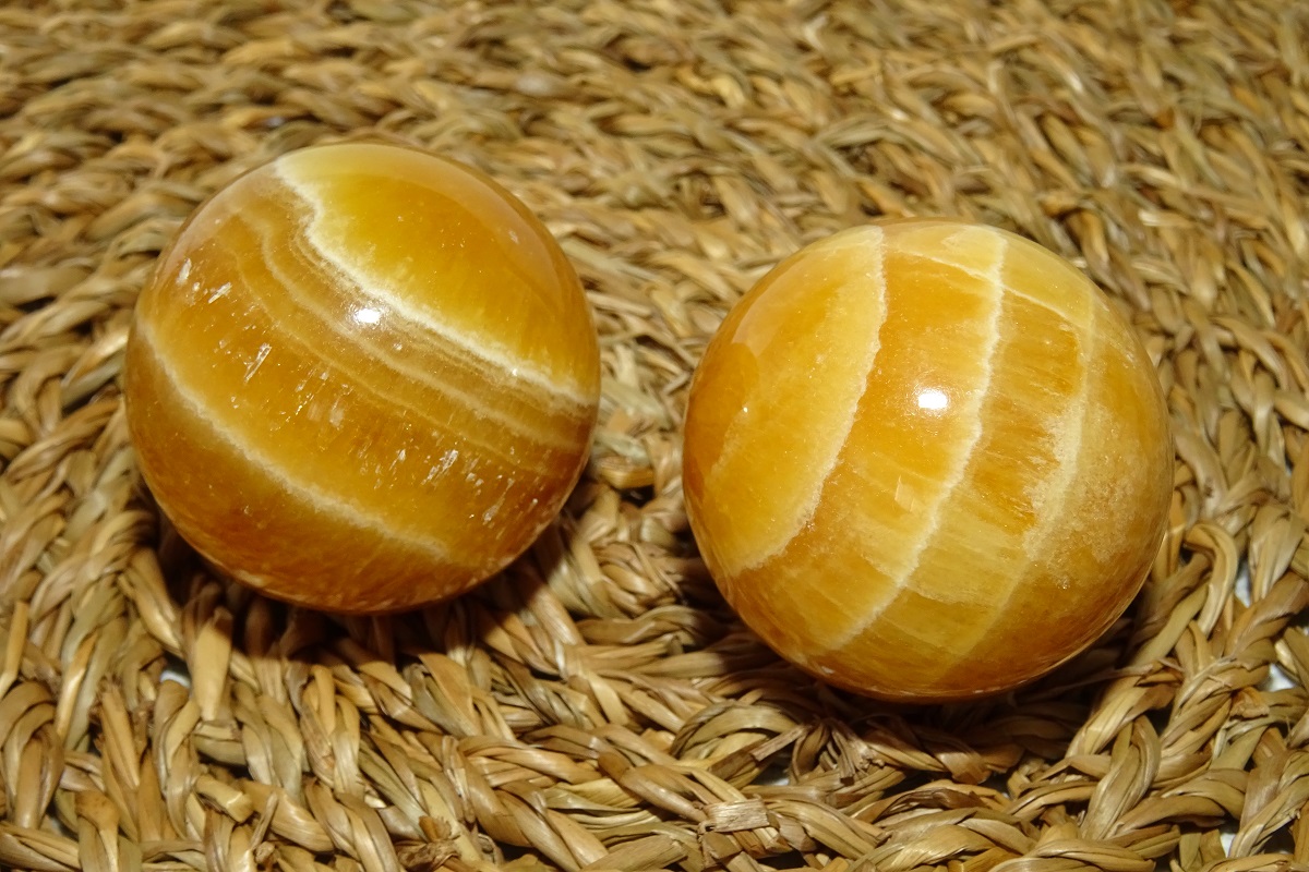 Calcite orange du Mexique - Boules de Santé Ø 40 mm