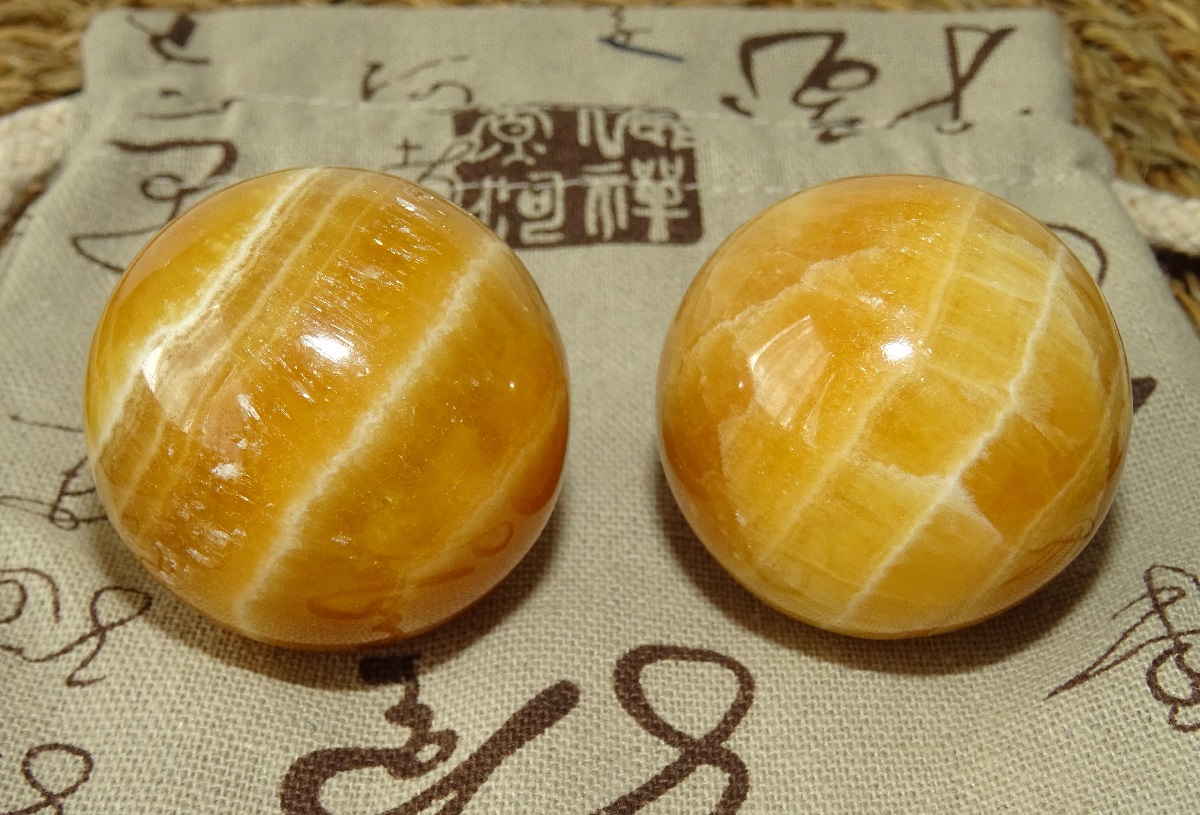 Calcite orange du Mexique - Boules de Santé Ø 40 mm