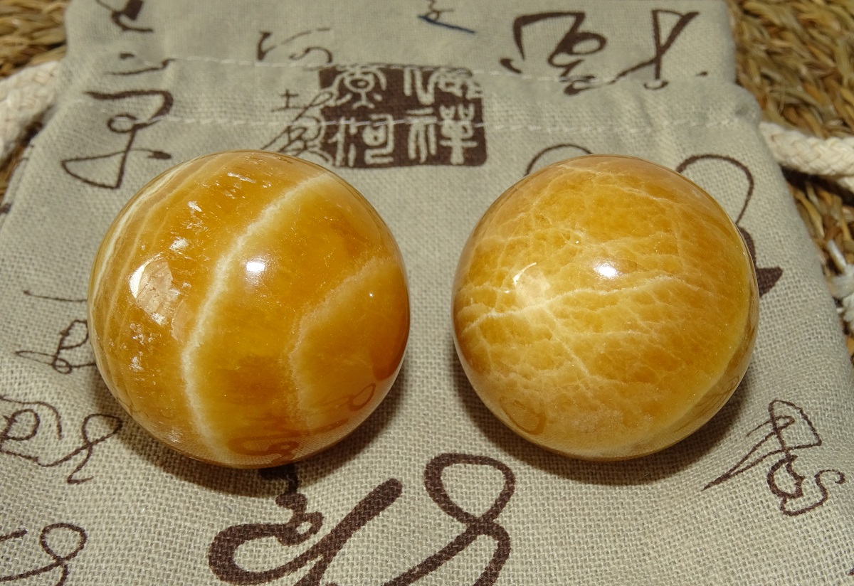 Calcite orange du Mexique - Boules de Santé Ø 40 mm